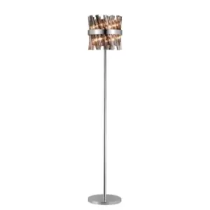 Image of Lysander 8 Light G9, Floor Lamp, Polished Nickel, Smoke