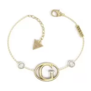 Image of Guess UBB01047YGL G Logo Crystal Gold Tone Bracelet Jewellery