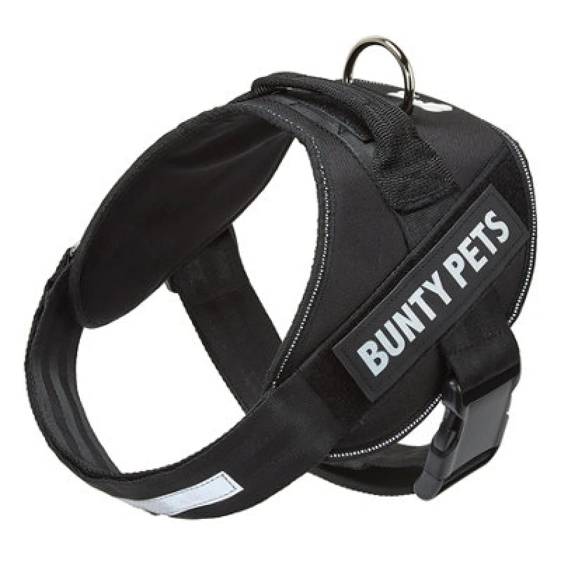 Image of Bunty Adjustable Dog Harness, Yukon - Adjustable Snug & Secure Fit, No Pull Design, Back Mounted D-Ring And Handle - Black Large