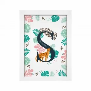 Image of Personalised Leopard Initial A4 Framed Print