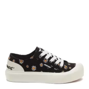 Image of Rocket Dog Jazzin Plus Daisy Print Black Platform Trainers