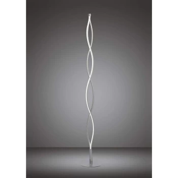 Image of Sahara 21W LED 3000K floor lamp, 1470lm, silver / frosted acrylic / polished chrome