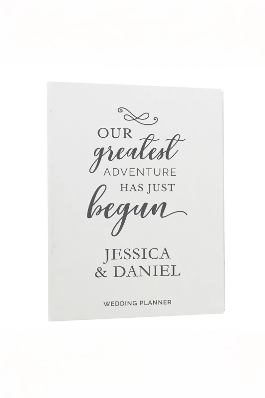 Image of Personalised Memento Company Personalised Our Greatest Adventure Wedding Planner in White White Unisex