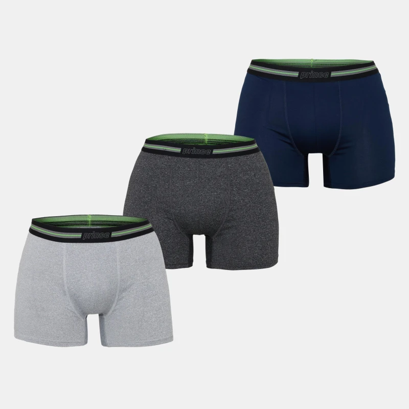 Image of Prince Prince Men 3 Pack Black Light Grey Navy Boxers Size: large Multi L Male 5056395813560
