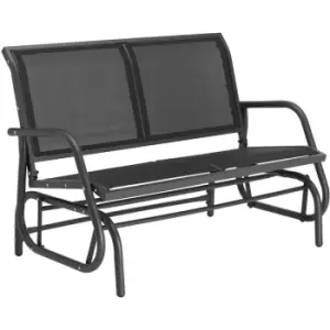 Image of Garden swing bench Greta, 2-seater (121x72x86.5cm) - garden swing seat, bench swing, rocking garden bench - black