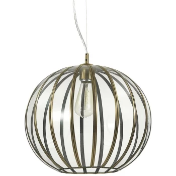 Image of Ideal Lux Rondo - 1 Light Spherical Ceiling Pendant Burnished Finish