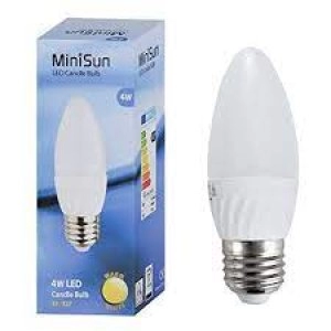 Image of MiniSun Multipack of 10 X 4W Frosted Candle LED Bulbs in Daylight wit