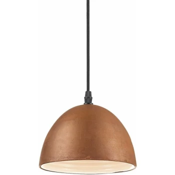 Image of Ideal Lux Lighting - Ideal Lux Folk - 1 Light Dome Ceiling Pendant Light Weathered