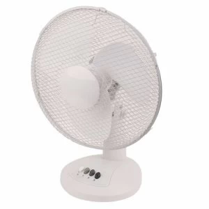Image of Zexum White 12" Portable Oscillating Cooling Table Desk Fan