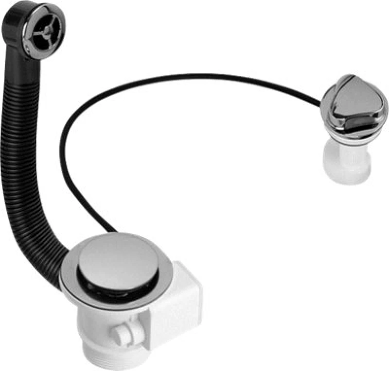 Image of McAlpine PUFS70-CP 1.5" Pop-Up Sink Waste: 70mm Stainless Steel Flange: Chrome Plated Plastic Command Knob: Centre Pin Model White