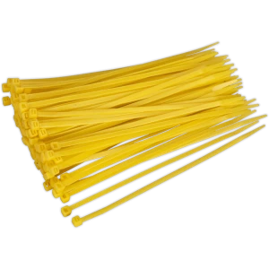 Image of Genuine SEALEY CT20048P100Y Cable Tie 200 x 4.8mm Yellow Pack of 100