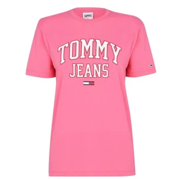 Image of Tommy Jeans Collegiate T Shirt - Glamour Pink