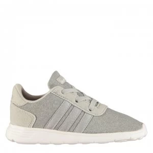 Image of adidas Lite Racer Infant Girls Trainers - LtGrey/Silv/Wht