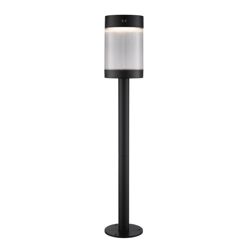 Image of Nordlux Modern Outdoor Garden Post Black Aluminium SolarLed Light, IP44 Black Unisex
