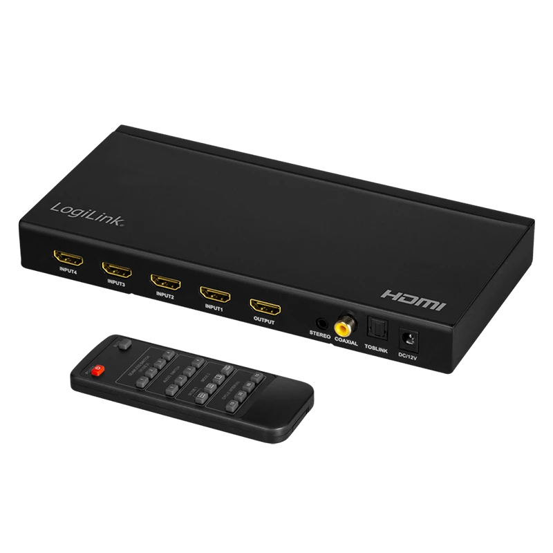 Image of LogiLink HDMI switch. 4x1-Port. multiviewer. 1080p/60 Hz. scaler. seam