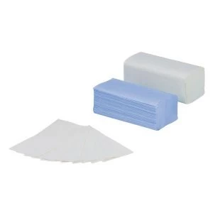 Image of 5 Star Facilities Hand Towel V Fold One ply Recycled Size 250x230mm 250 Towels Per Sleeve Blue Pack of 12