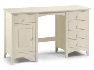 Image of Julian Bowen Cameo Double Pedestal Ivory Wooden Dressing Table Flat Packed
