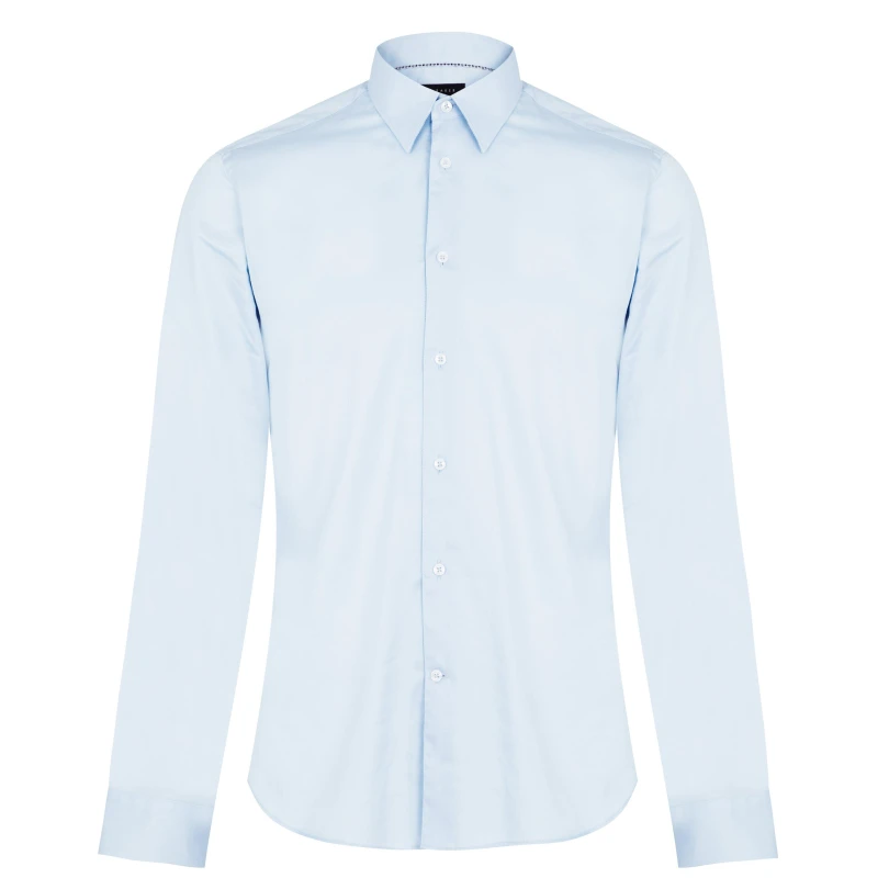 Image of Ted Baker Men Isla Core Ice Blue Slim Shirt Blue One Size Male 5059508472098