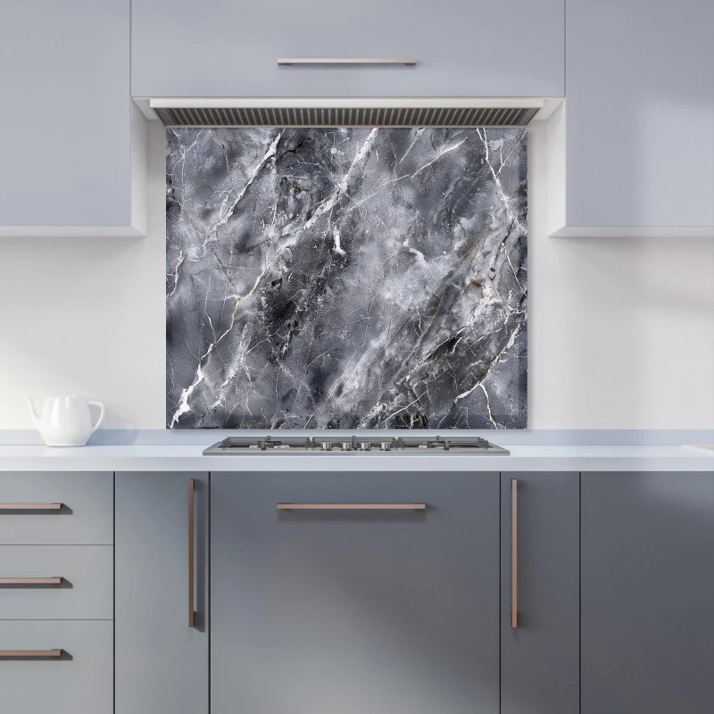 Image of Warren Reed - Designer Deep Grey Marble Effect Kitchen Splashback in Green Size: 700mm x 750mm Green Unisex 700mm x 750mm