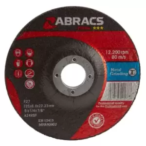 Image of Abracs Proflex Metal Grinding Discs with DPC Centre 125mm x 6mm (25 Pack)