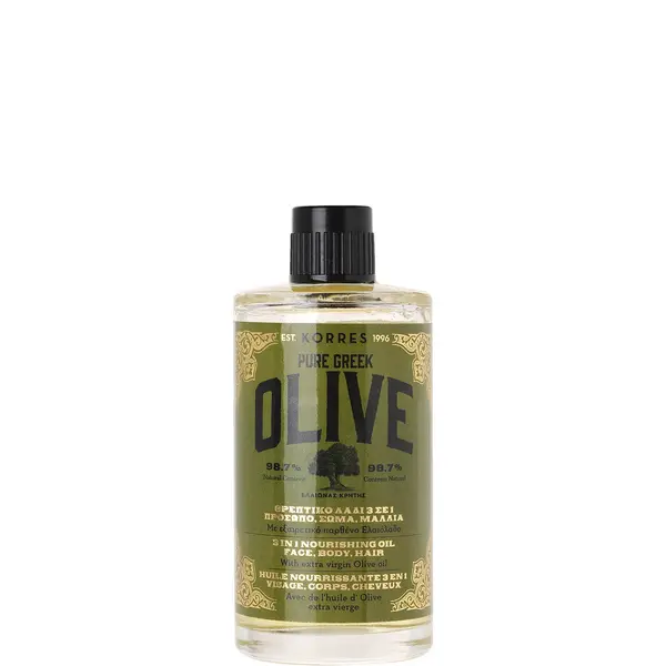Image of Korres Natural Pure Greek Olive 3-in-1 Nourishing Oil for Face, Hair & Body 100ml