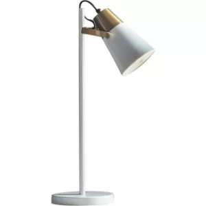Image of Task Table Lamp White, Aged Brass Paint