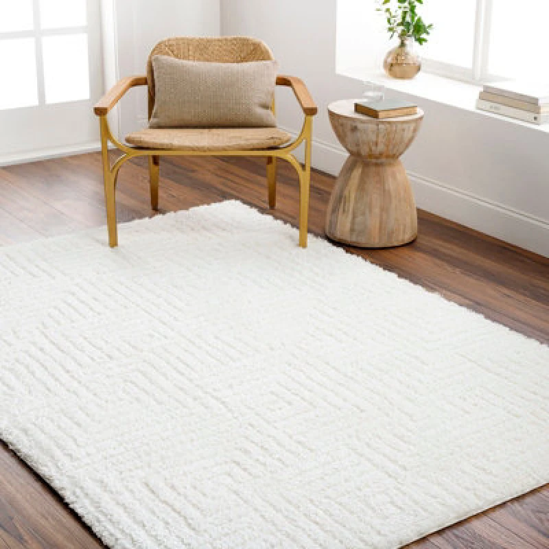 Image of Livabliss Shaggy Modern Plush Pile Ivory Dariana Area Rug 160 X 213cm - Easy Care, Non Shedding, Ideal For Living Room & Bedroom