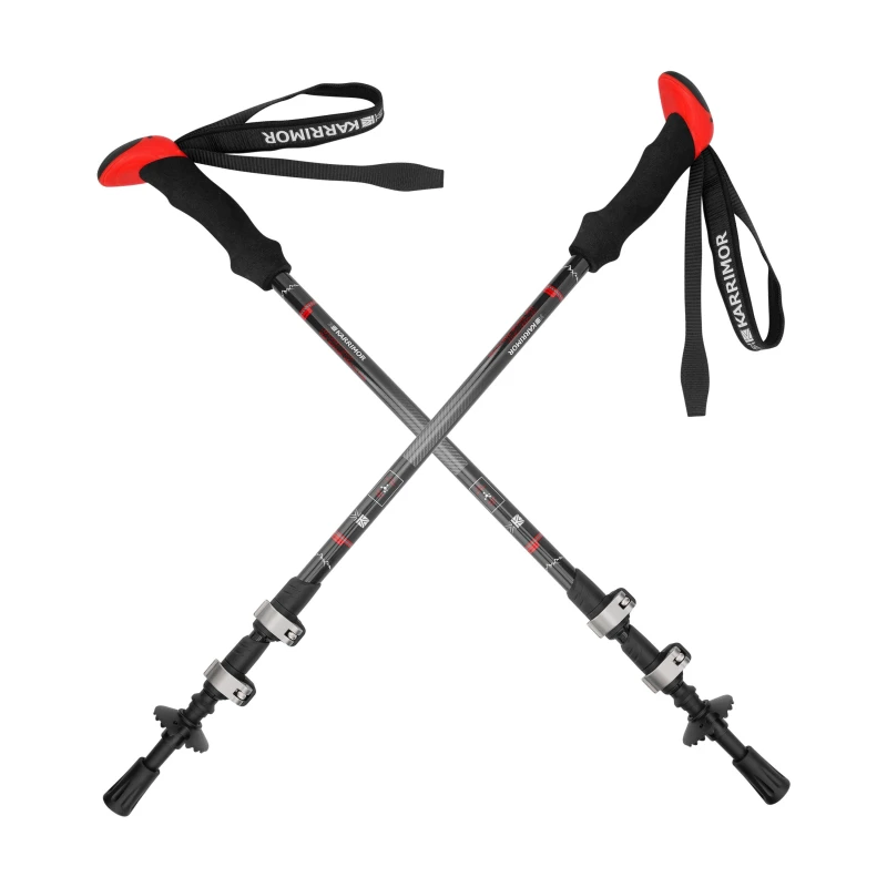Image of Karrimor Carbon Walking Poles Black/Red unisex One Size
