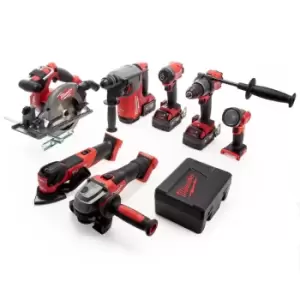 Image of Milwaukee M18 FPP7A3-503B Fuel Powerpack 7 Piece Kit (3 x 5.0AH Batteries)