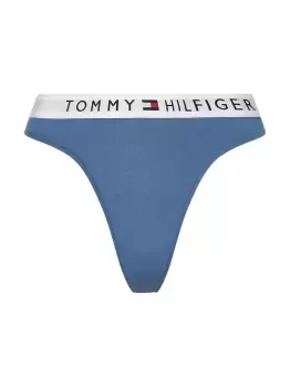 Image of Tommy Hilfiger Sporty Branded Thong In Blue - Size Med