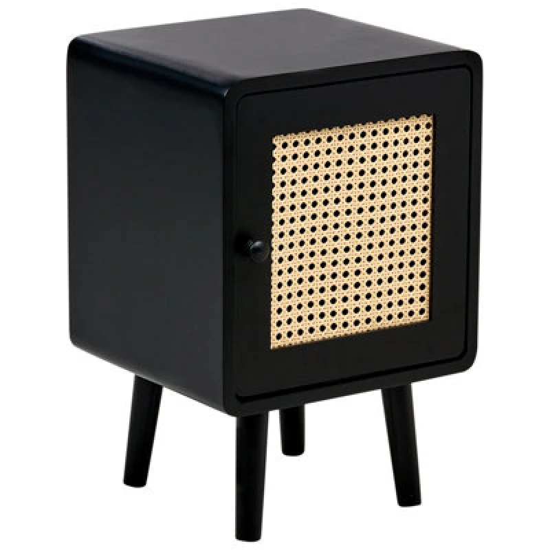 Image of Beliani Retro Bedside Table Lefroy Black