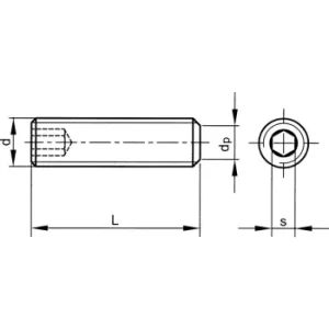 Image of M6X6 Skt Set Screw Flat Point (GR-45H) (14.9)