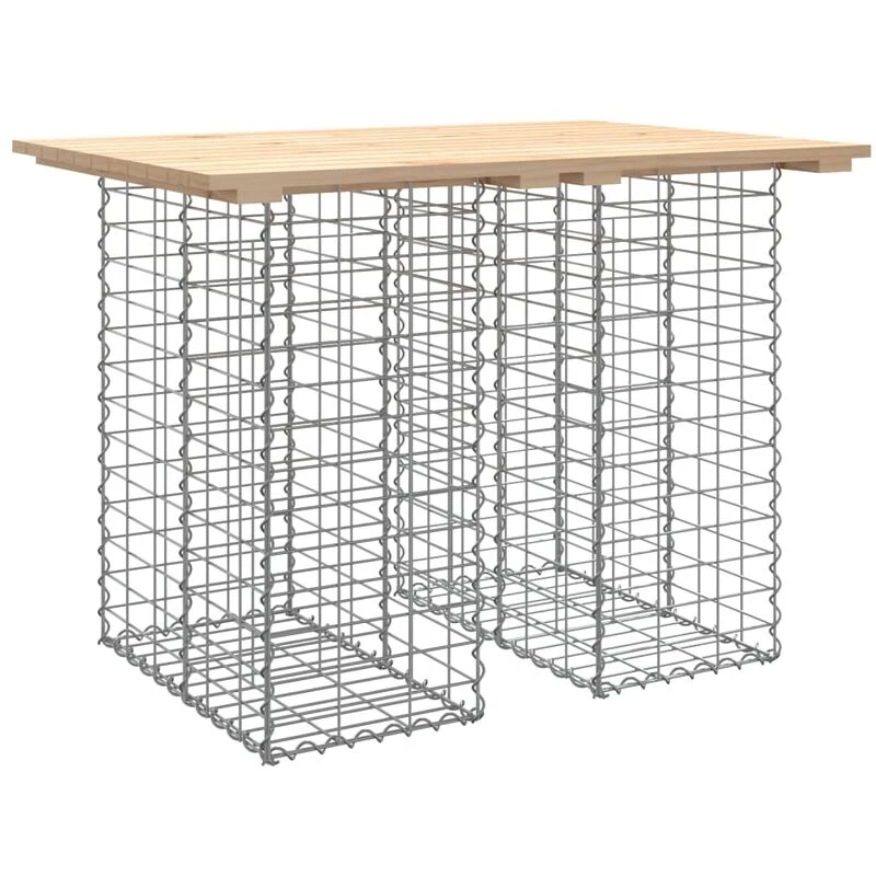 Image of VIDAXL Garden Bench Gabion Design 100x70x72cm Solid Wood Pine Vidaxl 8720845446277