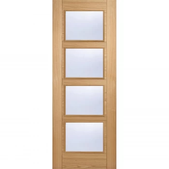 Image of Vancouver Internal Glazed Prefinished Oak 4 Lite Fire Door - 762 x 1981mm