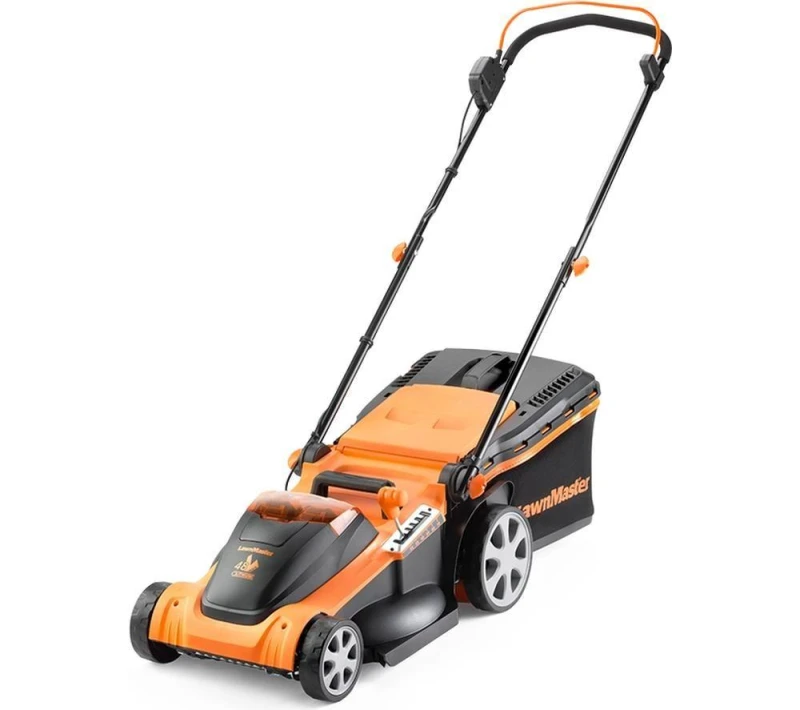 Image of LAWNMASTER CLMF4841E-1-01 Cordless Rotary Lawn Mower with 2 Batteries - Orange & Black 6939349524370