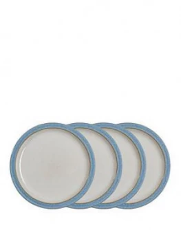 Image of Denby Elements Blue Dinner Plates ; Set Of 4