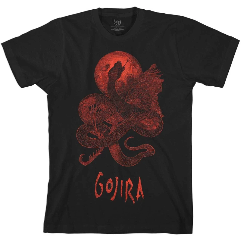 Image of Gojira Gojira Men Serpent Moon Cotton T-Shirt in Black Size: Medium Black M Male 5063300145487