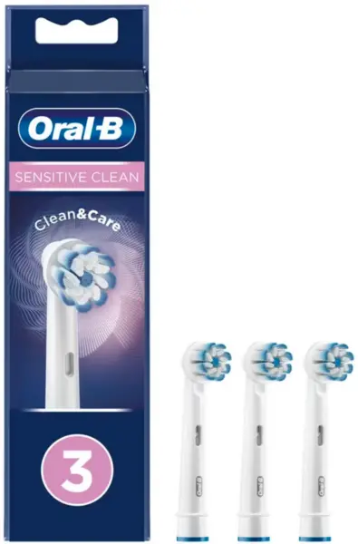 Image of Oral B Sensitive Clean Electric Toothbrush Replacement Heads 3Pcs