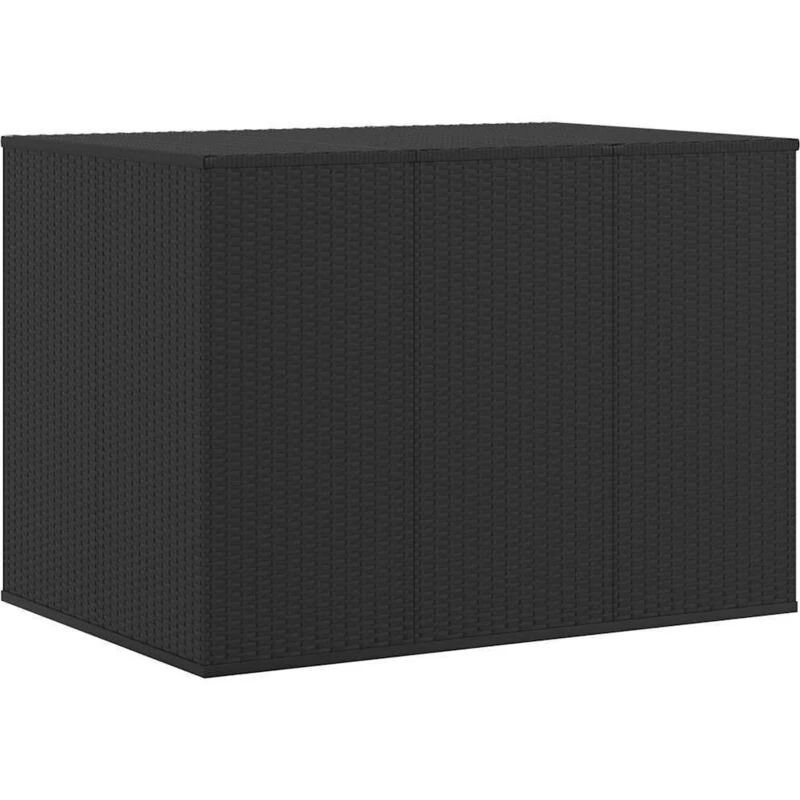 Image of VIDAXL Garden Cushion Box PE Rattan 145x100x103cm Black vidaXL 8720286669365