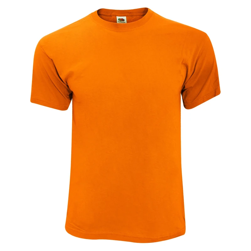 Image of Fruit Of The Loom Fruit of the Loom Men Original T-Shirt in Orange Size: Small Orange S Male 5055747632149