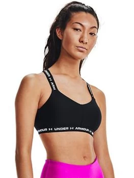 Image of Under Armour Crossback Low Support Bra - Black/White, Size S, Women