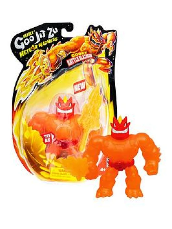 Image of Heroes of Goo Jit Zu Meteor Madness Stretchy Battle Blazagon Collectible Action Figure met unieke Scrunchy Goo Vulling & Flame Sword