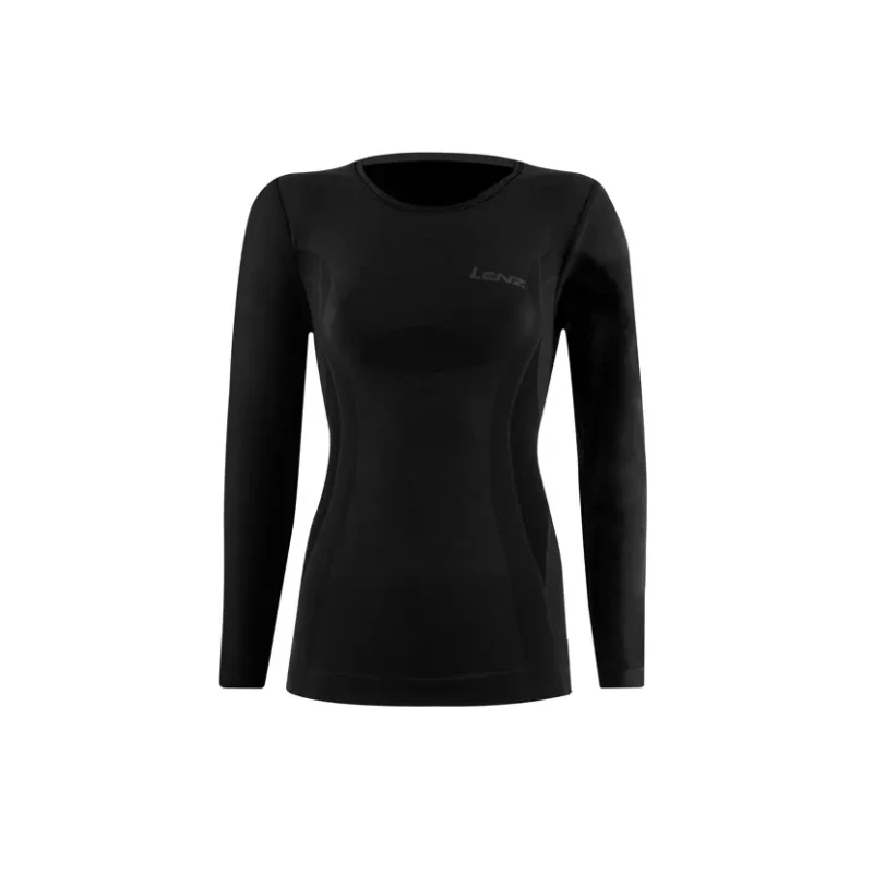 Image of Lenz 6.0 Merino Round Neck Lady Longsleeve, black, Size M for Women
