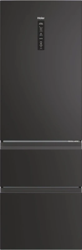 Image of Haier 3D 60 Series 3 HTW3618ENPB WiFi Connected 185cm 60/40 No Frost Fridge Freezer - Slate Black - E Rated