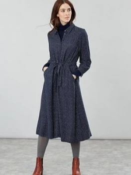 Image of Joules Briony Long Sleeve Button Shirt Dress - Navy