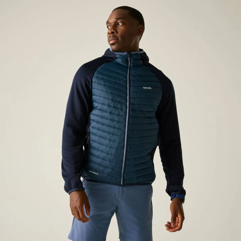 Image of Regatta Mens Andreson Hybrid Insulated Quilted Jacket in Mid Navy Size: Medium Mid Navy Male M