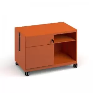 Image of Bisley steel caddy left hand storage unit 800mm - orange