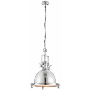 Image of Ceiling Pendant Light Bright Nickel Plate & Sandblasted Glass 40W E27 gls