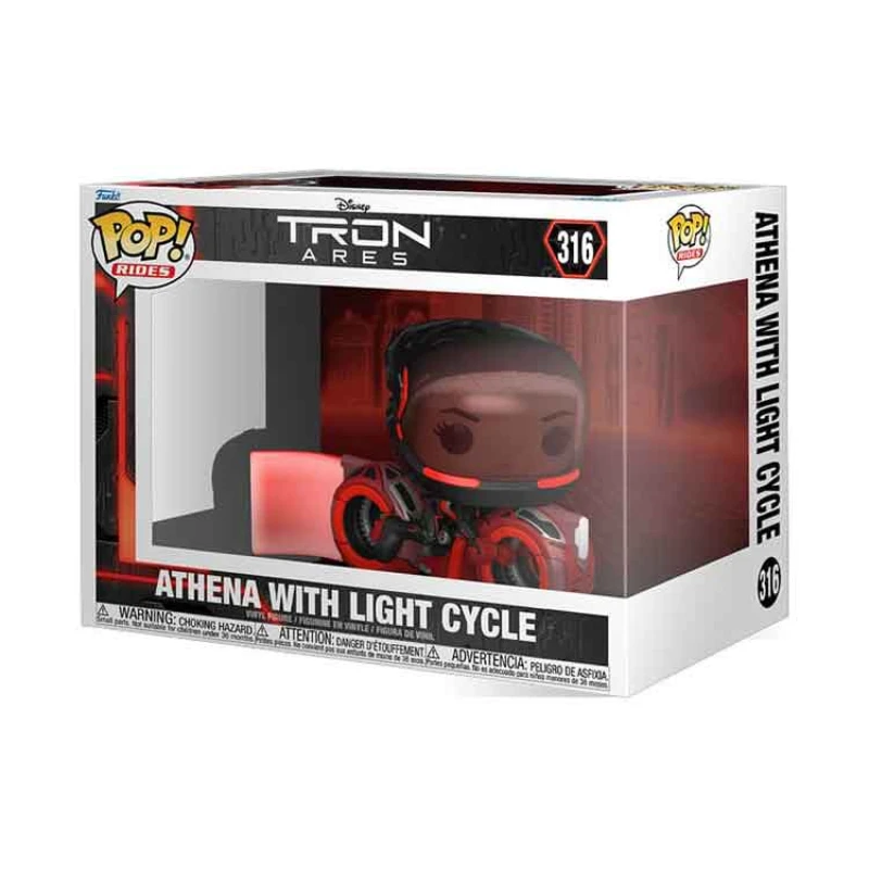 Image of AJ Toys & Books Funko Tron: Ares POP! Rides Vinyl Figure Athena with Light Cycle