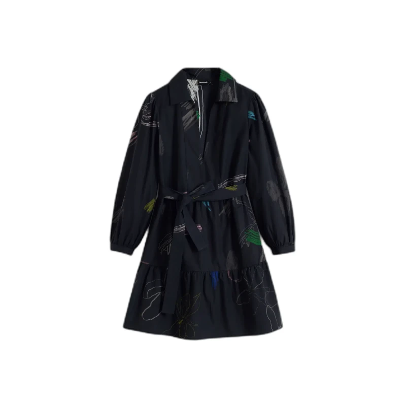 Image of Desigual Womens long sleeve dress Desigual Pisos Noir Female L